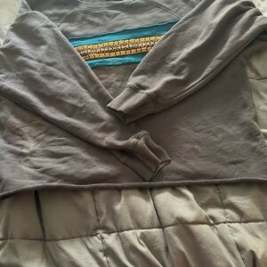 Women’s gray sweatshirt with Patterned Stripe embroidery